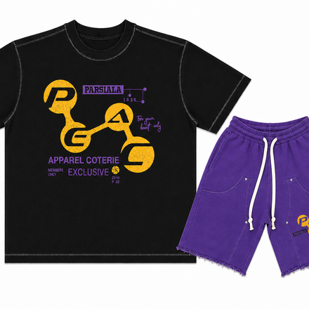"VINTAGE CIRCUIT" SHORT SET - Black/Purple