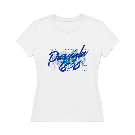 "DIGITAL SCRIPT" BODYCON T-SHIRT - White