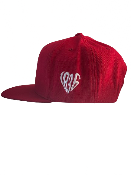 "Drip" Logo Flat-Bill Snapback Cap - Red