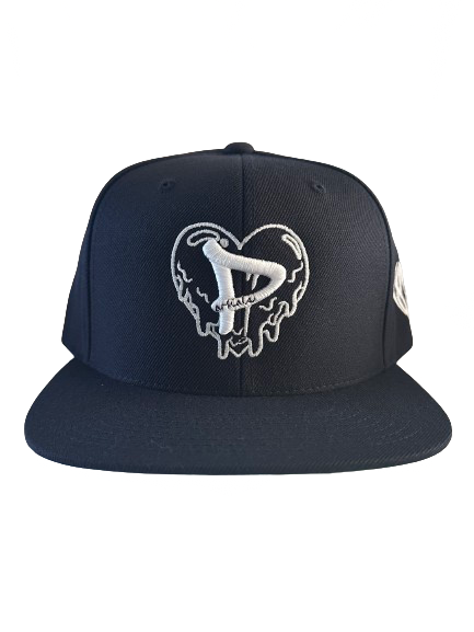 "Drip" Logo Flat-Bill Snapback Cap - Navy