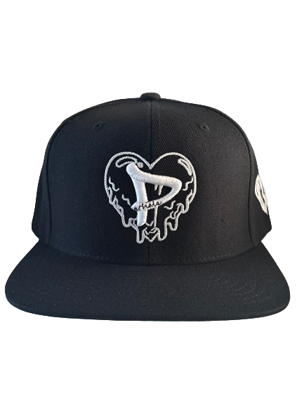 "Drip" Logo Flat-Bill Snapback Cap - Black